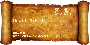 Broll Miklós névjegykártya