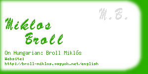 miklos broll business card